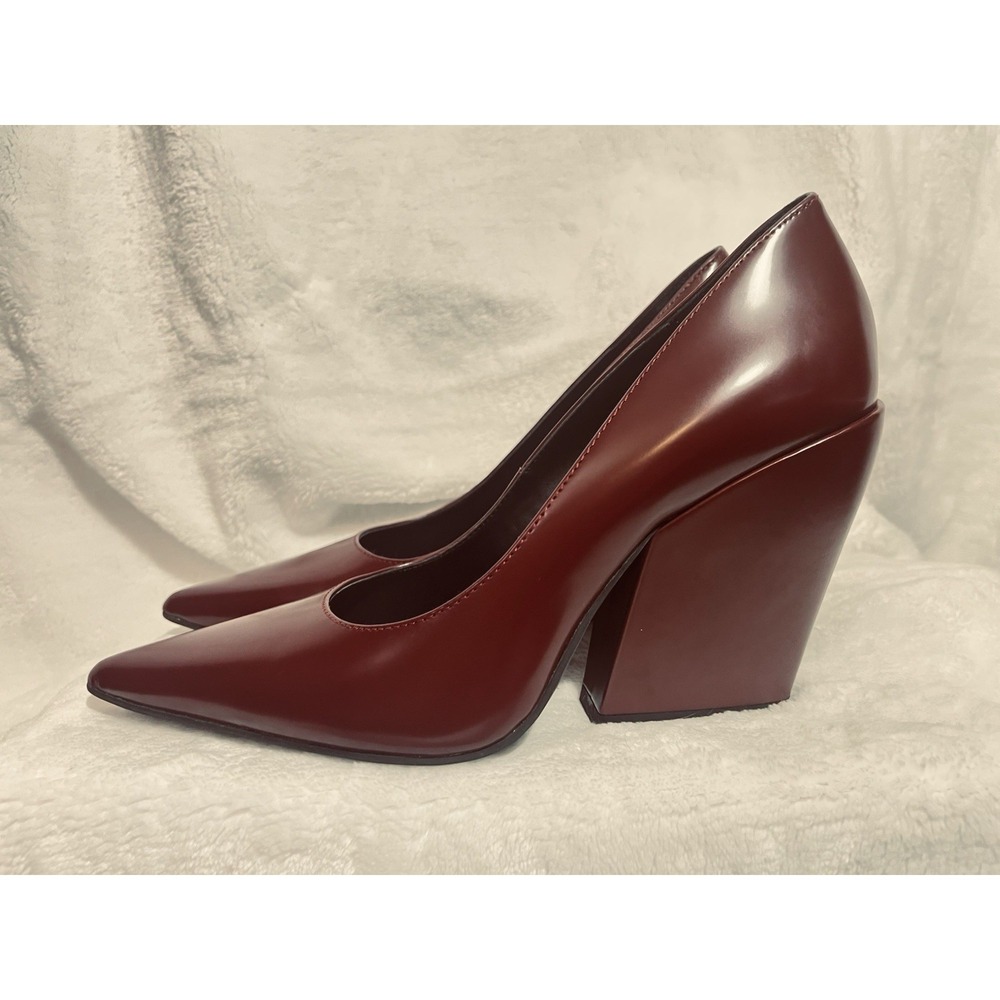 Rebecca Minkoff West Pointed Toe Pump – Women's – Burgundy – Leather – Classic - Picture 5 of 7